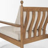 Danni Beige Fabric Beach Wood Framed Accent Lounge Chair