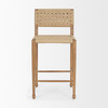 Brinley Woven Paper Rope w/ Brown Wood Frame Counter Stool