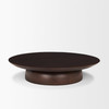Sadira Large Mid-Dark Brown Solid Wood Round Riser