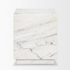 Matteo Solid White Marble Square Side Table