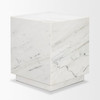 Matteo Solid White Marble Square Side Table