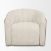 Fonda Cream Fabric w/ Natural Jute Swivel Accent Chair
