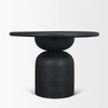 Atlas 42" Black Wood Stacked Pedestal Base Round Dining Table