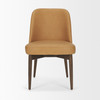 Abbie Slope Curved Back Tan Leather Dining Side Chair