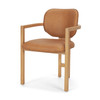 Carlisle Curved Back Tan Leather Tripod Frame Dining Armchair
