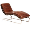 St. James Vintage Cognac Leather Chaise Lounger