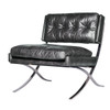 Heathrow Leather Ottoman-Black