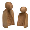 Wood Sculpture Set of 2 10"