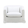 Florence White Linen Slipcovered Curved Back Chair 39"