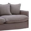 Coastal Gray Linen Upholstered Slipcovered Sofa 83"