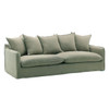 Cloud Green Linen Upholstered Slipcovered Sofa 96"