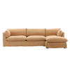 Lounge Wheat Linen Slipcovered 2-Piece Sectional Sofa 123"-RAF