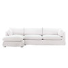 Lounge White Linen Slipcovered 2-Piece Sectional Sofa 123"-LAF