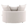 Cloud Natural Linen Slipcovered Media Lounge Round Chair 54"