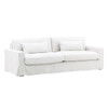 Luna White Linen Upholstered Slipcovered Track Arm Sofa 92"