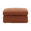 Luna Sienna Linen Upholstered Slipcover Ottoman 49"