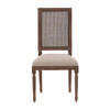 Linen & Oak Caned Back Side Chair