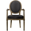 FRENCH VINTAGE LOUIS SLATE ROUND ARM CHAIR