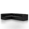 Nolita Saddle Black Leather Modular Sectional Sofa