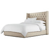 Carnegie Tufted Linen Platform King Bed - Beige