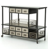 Antiqued Nickel Industrial Bar Cart