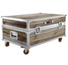 Industrial Loft Reclaimed Teak Small Trunk Coffee Table