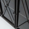 Waxed Black Iron Dining Buffet Cabinet with Glass Doors