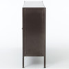 Waxed Black Iron Dining Buffet Cabinet with Glass Doors