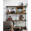 Industrial Loft Weathered Wood 4 Shelf Rolling Bookcase