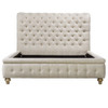 Chesterfield Linen upholstered  King Size tufted platform bed