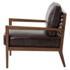 Laurent Wood Frame Brown Leather Lounge Chair