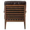 Kyrie Modern Classic Brown Leather Angular Armchair
