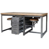 CIMP-2E-RBBP RUPERT WORK TABLE-RUSTIC BLK/BP