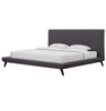 Nixon Mid-Century Modern Grey Linen King Platform Bed