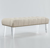 Stella Beige Linen Upholstered Lucite Bench