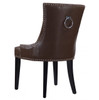 Uptown Tufted Antique Brown Leather Dining Side Chair