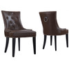 Uptown Tufted Antique Brown Leather Dining Chair