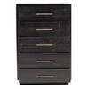 Suki Tall Boy Black solid wood dresser with 5 drawers