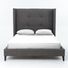 Modern Classic Charcoal Grey Linen Queen Bed