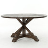Weathered Umber Reclaimed Wood 59" Round Pedestal Dining Table