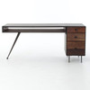 Eric Industrial Modern Executive Desk with File Cabinet