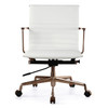 White Italian Leather + Gold M346 contemporary office chairs