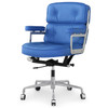 Blue Italian Leather M340 Executive Office Chair