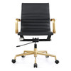 Gold + Black Vegan Leather M348 Modern Office Chair