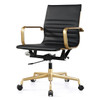 Gold + Black Vegan Leather M348 Modern Office Chairs