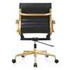 Gold + Black Vegan Leather M348 Modern Office Chairs sale