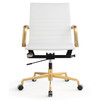 Gold + White Vegan Leather M348 office chairs cheap