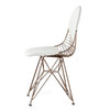 Rose Gold Wire + White Leather M245 Modern Wire Chair