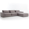 Cornerstone Modern Classic Gray Fabric Sectional Sofa, 131x92