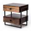 Milo Industrial 2 Drawer End Table